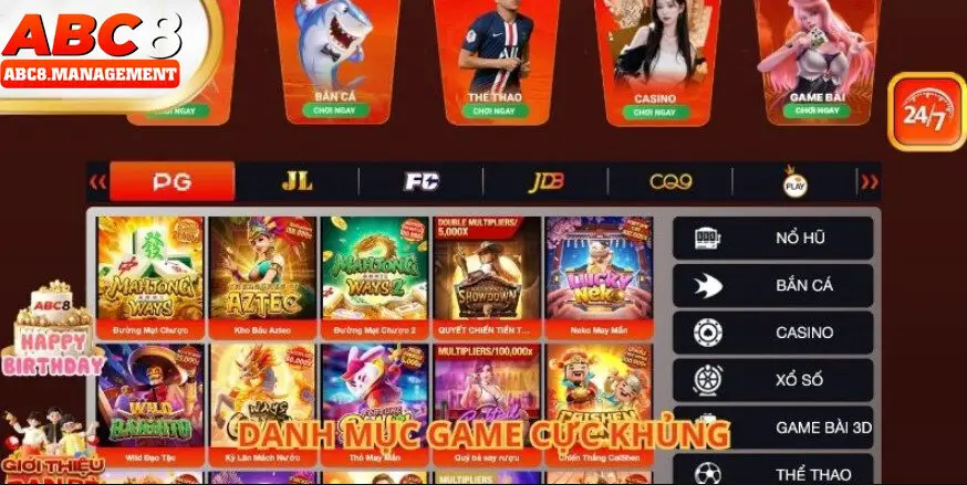 Kho game ABC8 đa dạng, bộ sưu tập game đỉnh cao nhất 2025 Kho game ABC8 đa dạng, bộ sưu tập game đỉnh cao nhất 2025